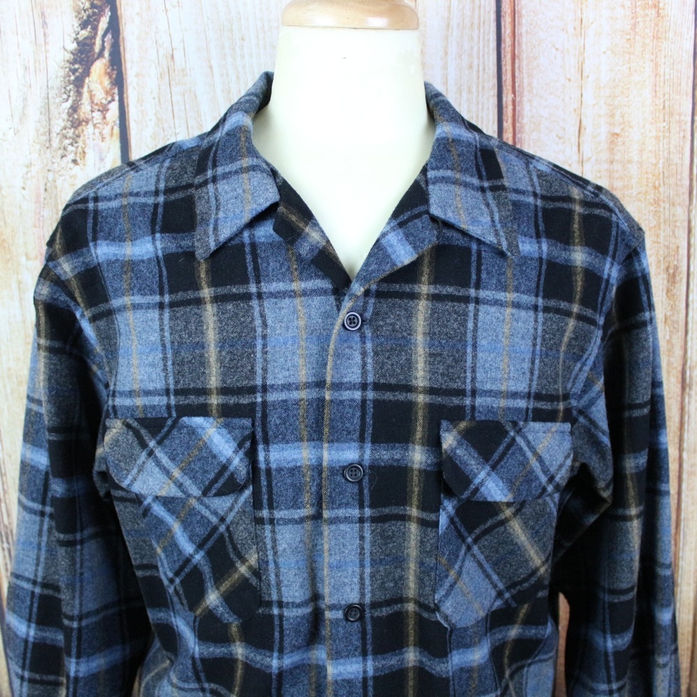 Pendleton Wool Board Shirt Tartan Plaid VTG Large